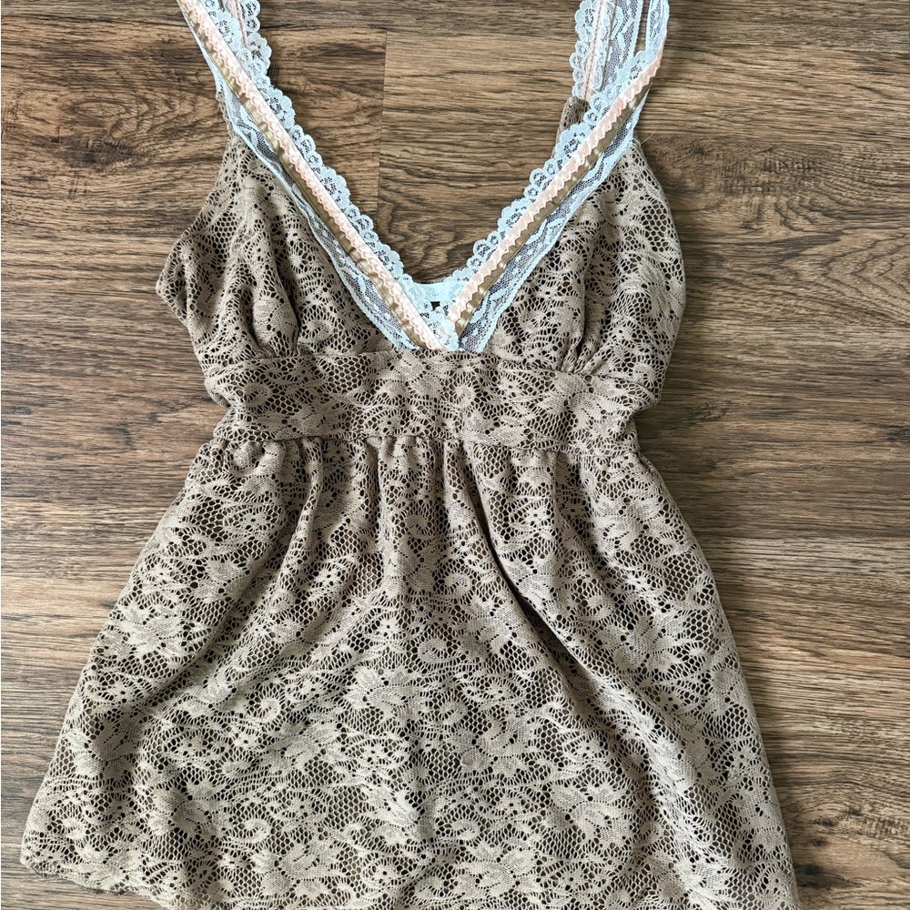 Lace V-Neck Dress with  Trim